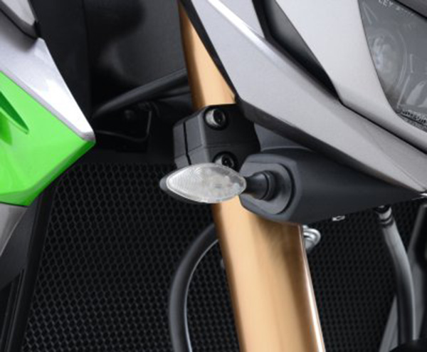 R&G Racing Front Indicator Adapter Kit for the Kawasaki Ninja 650/Z650/Z1000R '17-18, Versys 650 '15-16, Z1000 '14-18, Z300 '15-18 & Z125 Pro '16-18 models R&G Racing Front Indicator Adapter Kit for the Kawasaki Ninja 650/Z650/Z1000R '17-18, Versys 650 '15-16, Z1000 '14-18, Z300 '15-18 & Z125 Pro '16-18 models